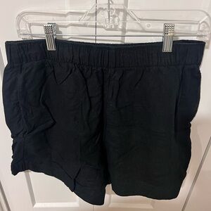 Abercrombie & Fitch Mid Rise Linen Pull On Shorts